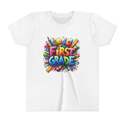 First Grade Kids Tee — Colorful Back-to-School Shirt for Boys & Girls