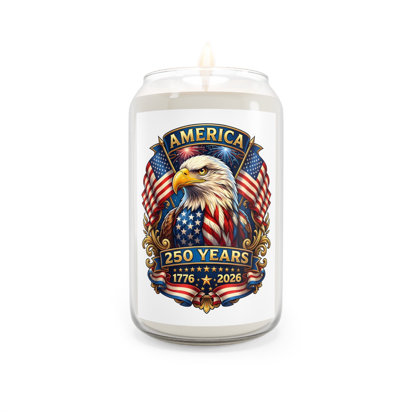 Patriotic Eagle Soy Candle — "America 250 Years 1776–2026" 13.75oz