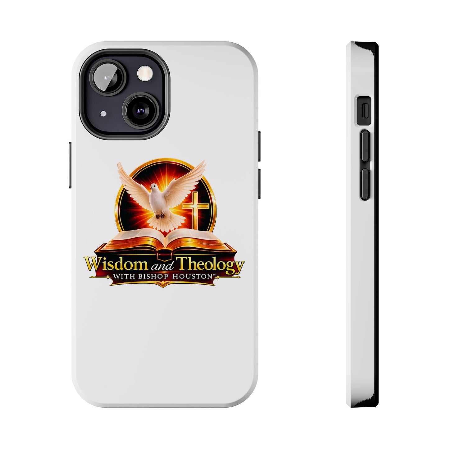 Wisdom and Theology Tough Phone Case — Christian Dove & Cross Design