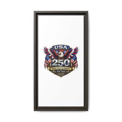 USA 250 Anniversary Framed Canvas — Patriotic Eagle 1776–2026 Wall Art