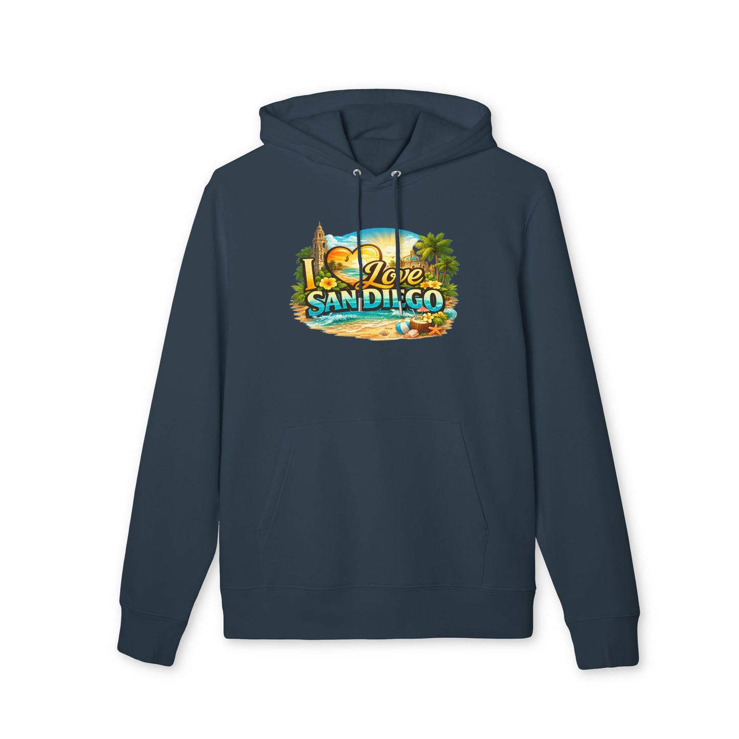 San Diego Beach Hoodie – 'Love San Diego' Vintage Coastal Sweatshirt