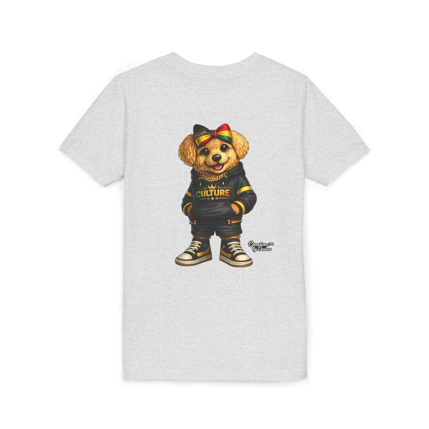 Youth Tee — Cute Rasta Bear "Culture" Graphic Kids T-Shirt