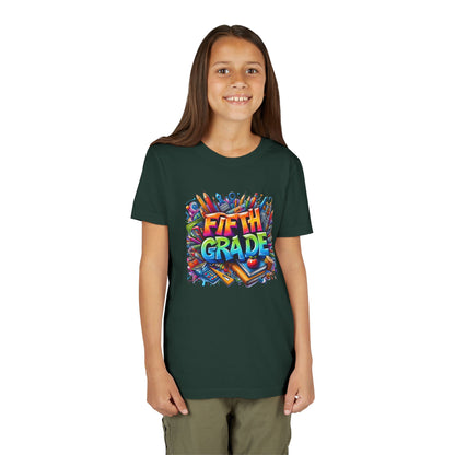 Fifth Grade Kid's Tee - Colorful School Supplies Back to School T-Shirt