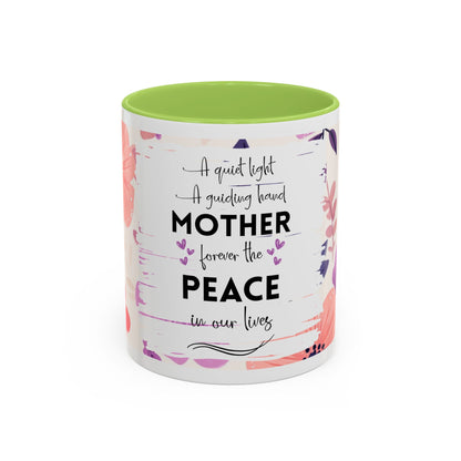 Mother Peace Floral Coffee Mug — "A quiet light, a guiding hand..." Memorial Tribute Mug