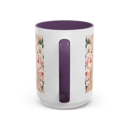 Mother's Heart Floral Accent Coffee Mug – “A Mother's Heart…Where Love Speaks the Loudest” (11/15oz)