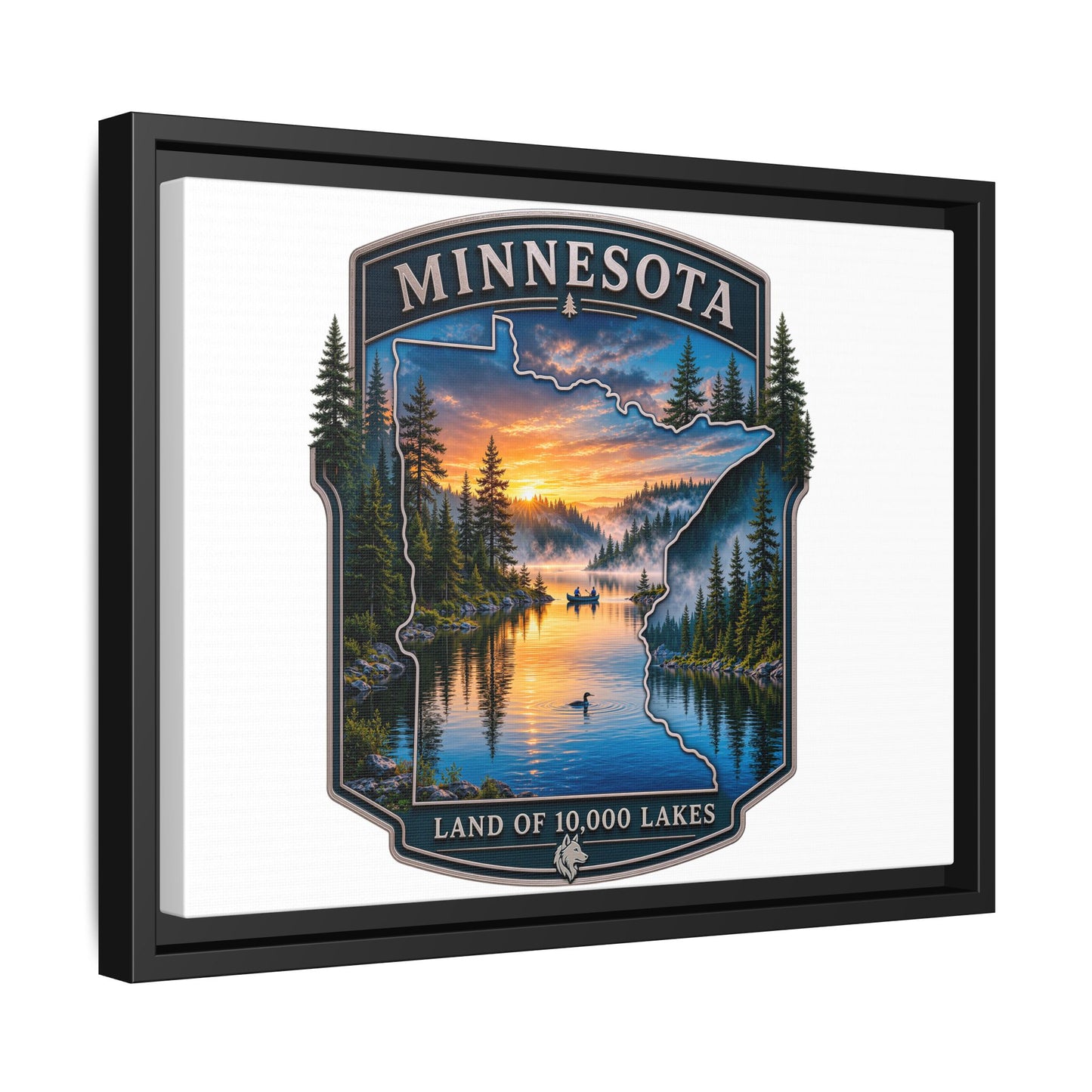 Minnesota Lakes Matte Canvas Print (Framed) — 'Land of 10,000 Lakes' Scenic Wall Art