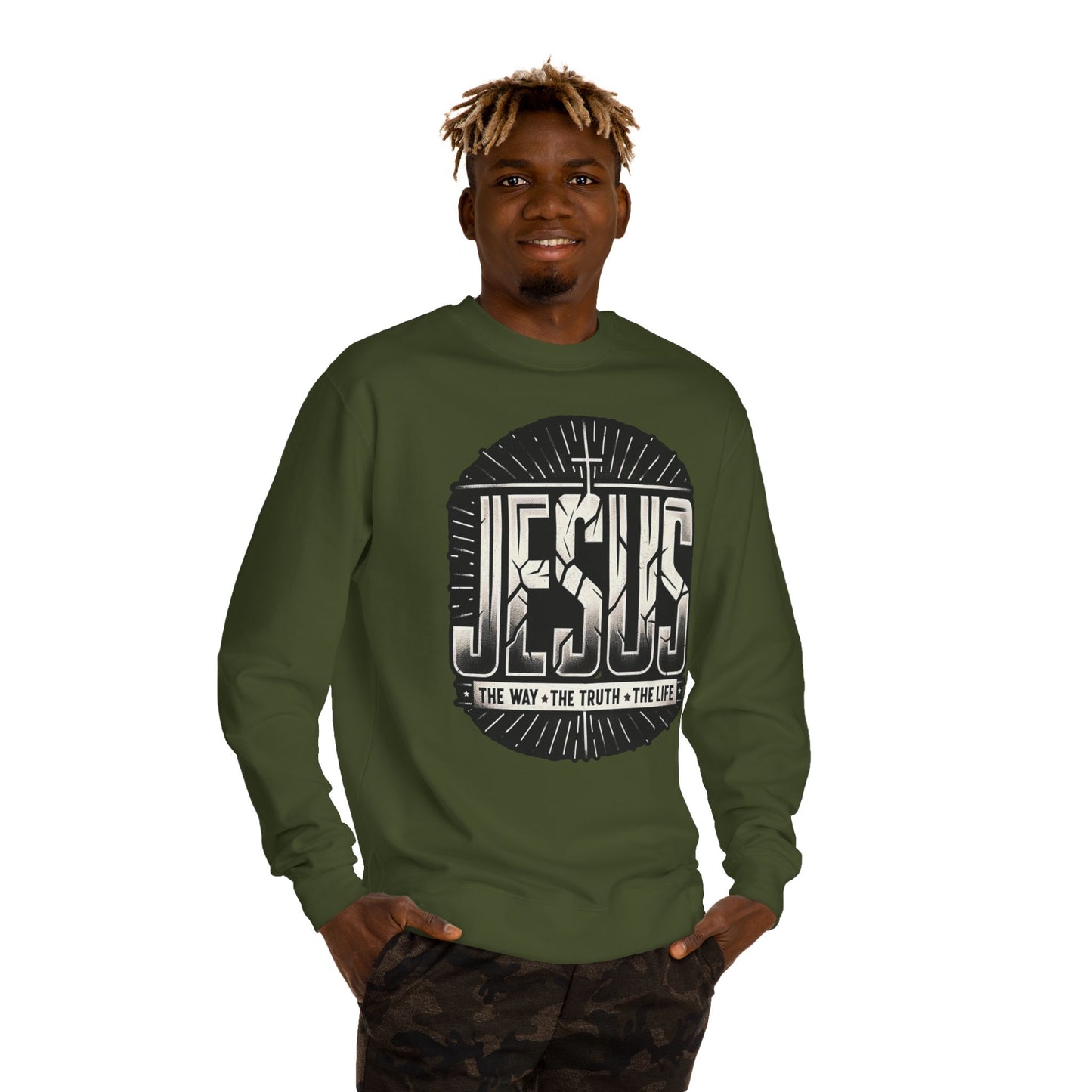 Jesus Faith Crewneck Sweatshirt – "Jesus: The Way • The Truth • The Life" Christian Pullover