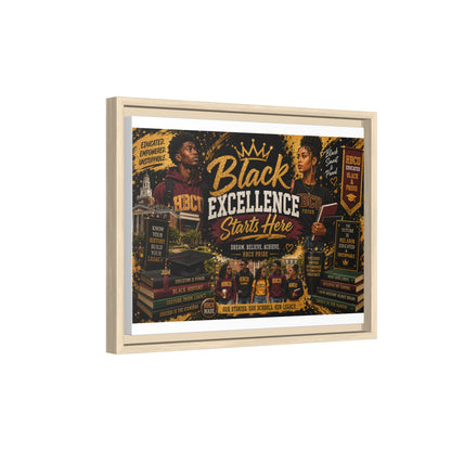 Black Excellence Starts Here Framed Canvas