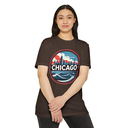Chicago Skyline Wave T-Shirt — Retro Cityscape Tee