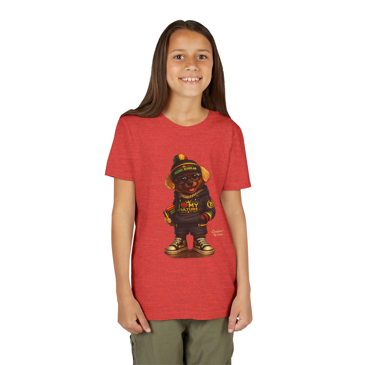 Youth Tee — 'Respect My Culture' Urban Dog Character Graphic