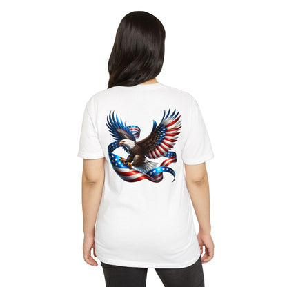 Patriotic Eagle T-Shirt — American Flag Ribbon Graphic