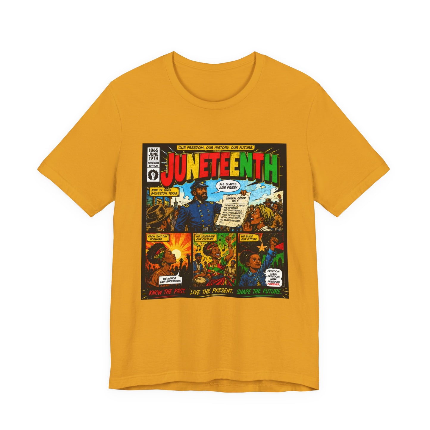 Juneteenth Comic-Style T-Shirt — Retro Celebration Tee