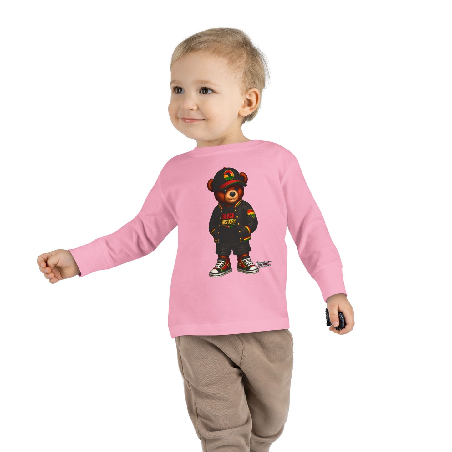 Cool Teddy Bear Toddler Long Sleeve Tee — Urban Streetwear Kids Shirt
