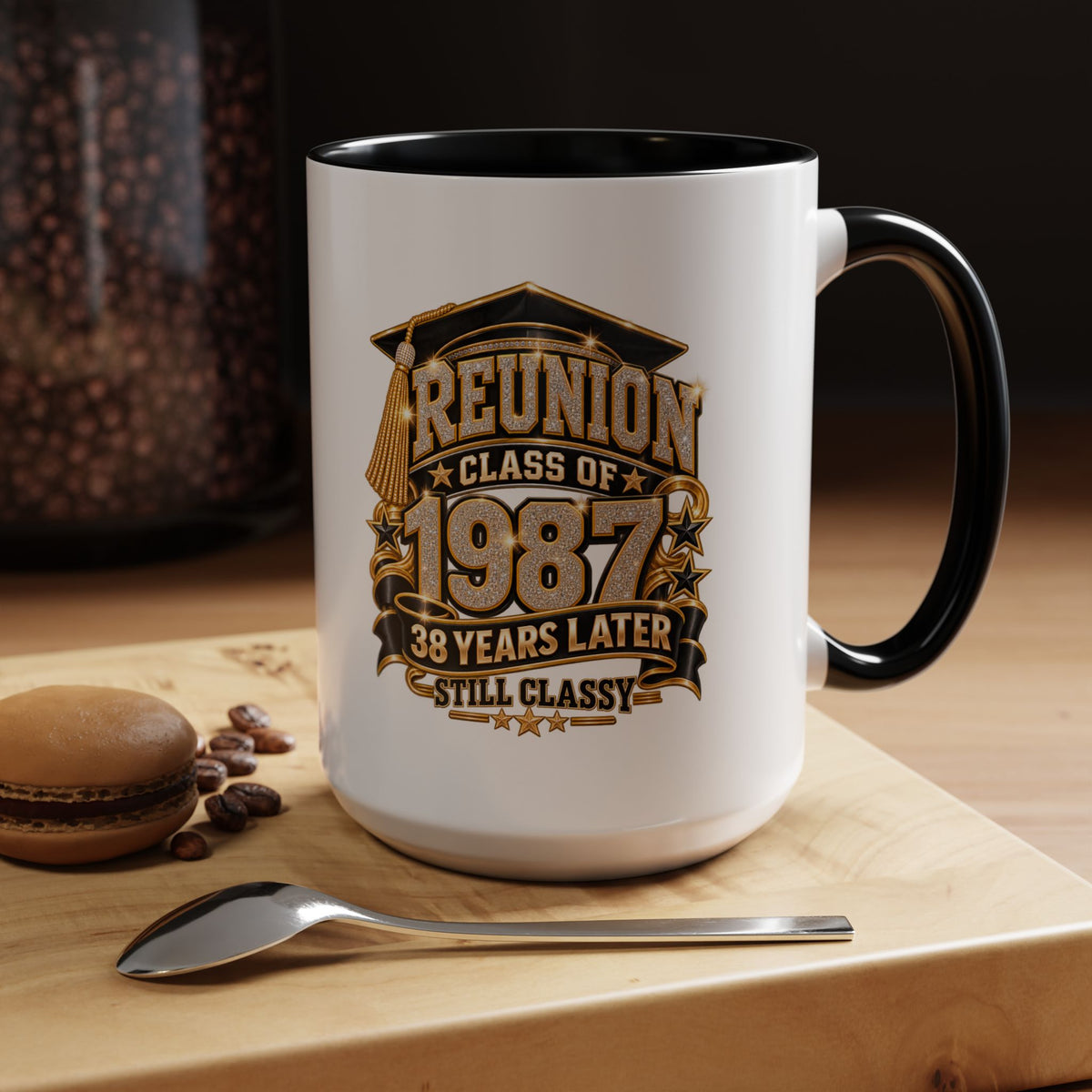 Class of 1987 Reunion Coffee Mug — 38 Years Later, Still Classy Accent Mug