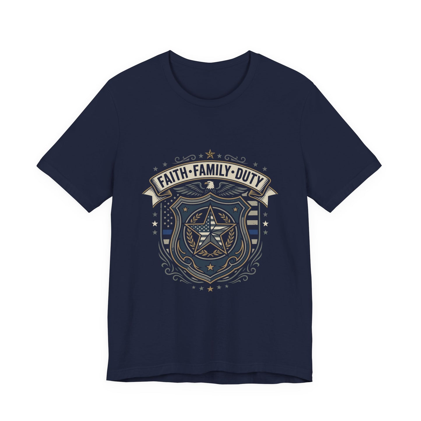 Police Badge Shield T‑Shirt — "Faith • Family • Duty" Graphic Tee