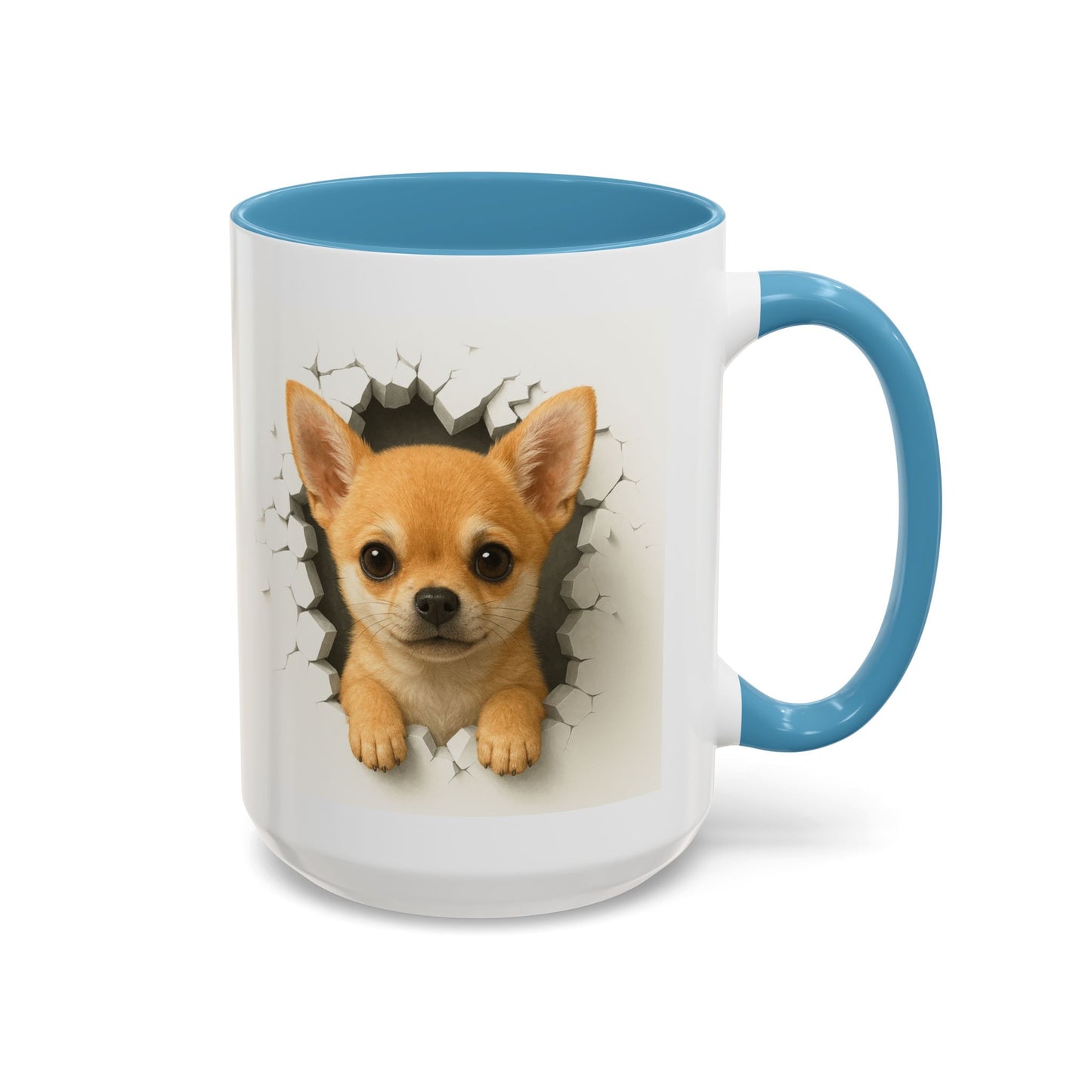 Chihuahua Peek-A-Boo Accent Coffee Mug – Cute Dog Lover Gift (11/15 oz)