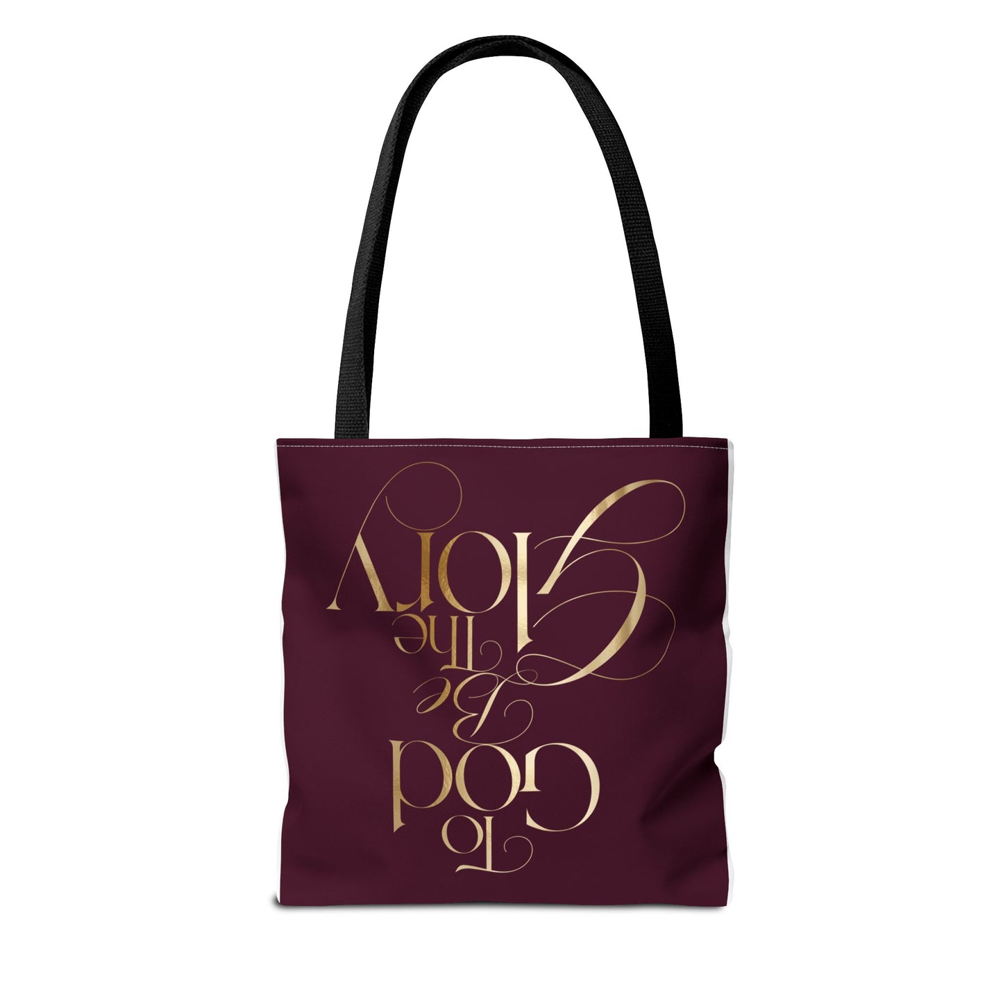 To God Be The Glory Burgundy Tote Bag — Inspirational Christian Scripture Tote