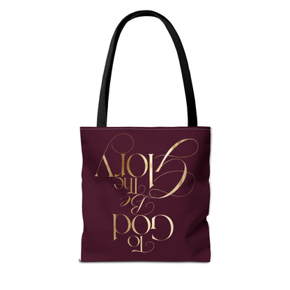 To God Be The Glory Burgundy Tote Bag — Inspirational Christian Scripture Tote