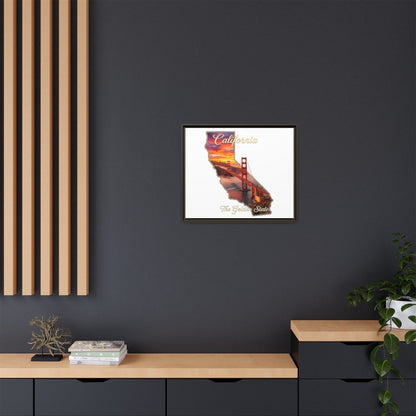California Golden Gate Map Matte Canvas Print (Framed)