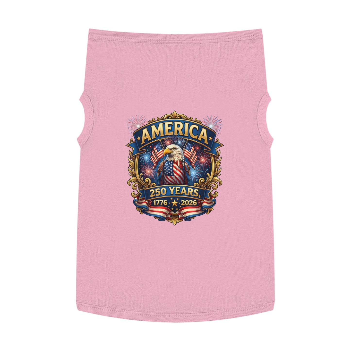America 250 Pet Tank Top - 1776-2026 Patriotic Eagle & Fireworks