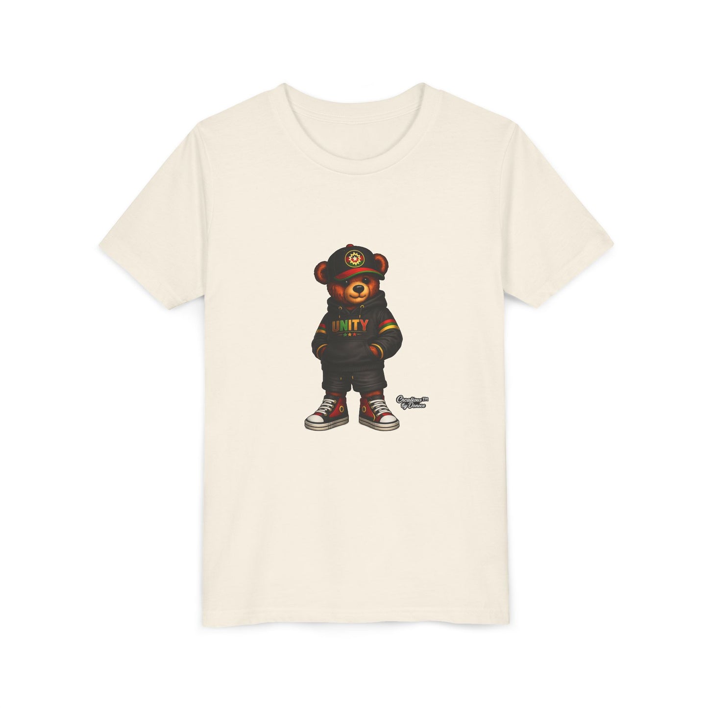 Youth T‑Shirt — Cool Bear Graphic Tee with 'UNITY' Hoodie Design