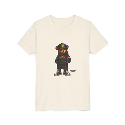 Youth T‑Shirt — Cool Bear Graphic Tee with 'UNITY' Hoodie Design