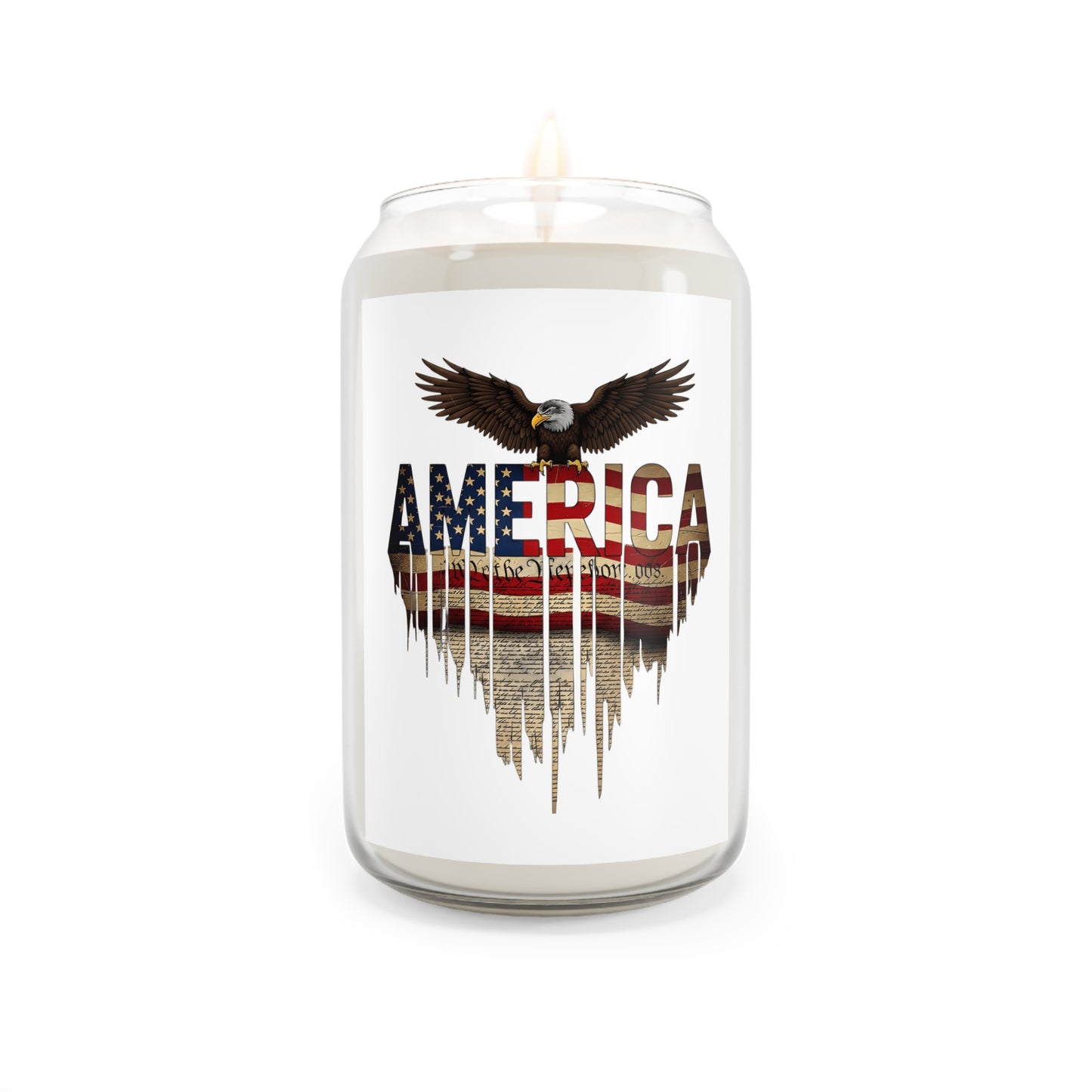 Patriotic Eagle 'AMERICA' Soy Candle – 13.75 oz Scented Jar