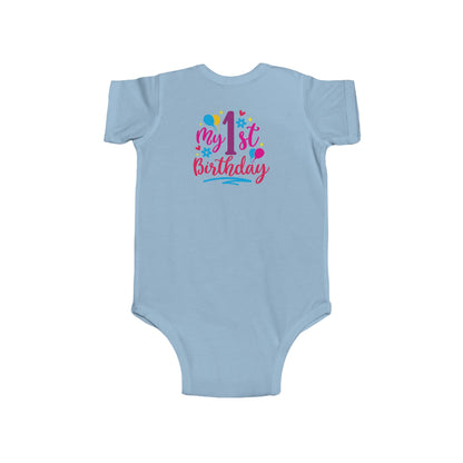 Baby Bodysuit — "My 1st Birthday" Colorful First Birthday Infant Onesie