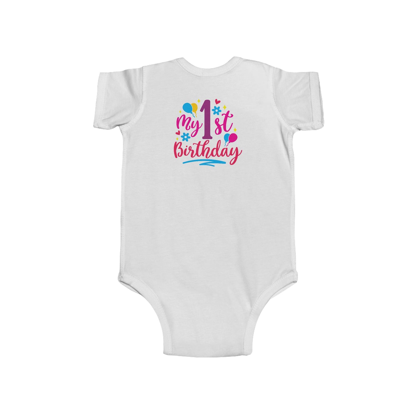 Baby Bodysuit — "My 1st Birthday" Colorful First Birthday Infant Onesie