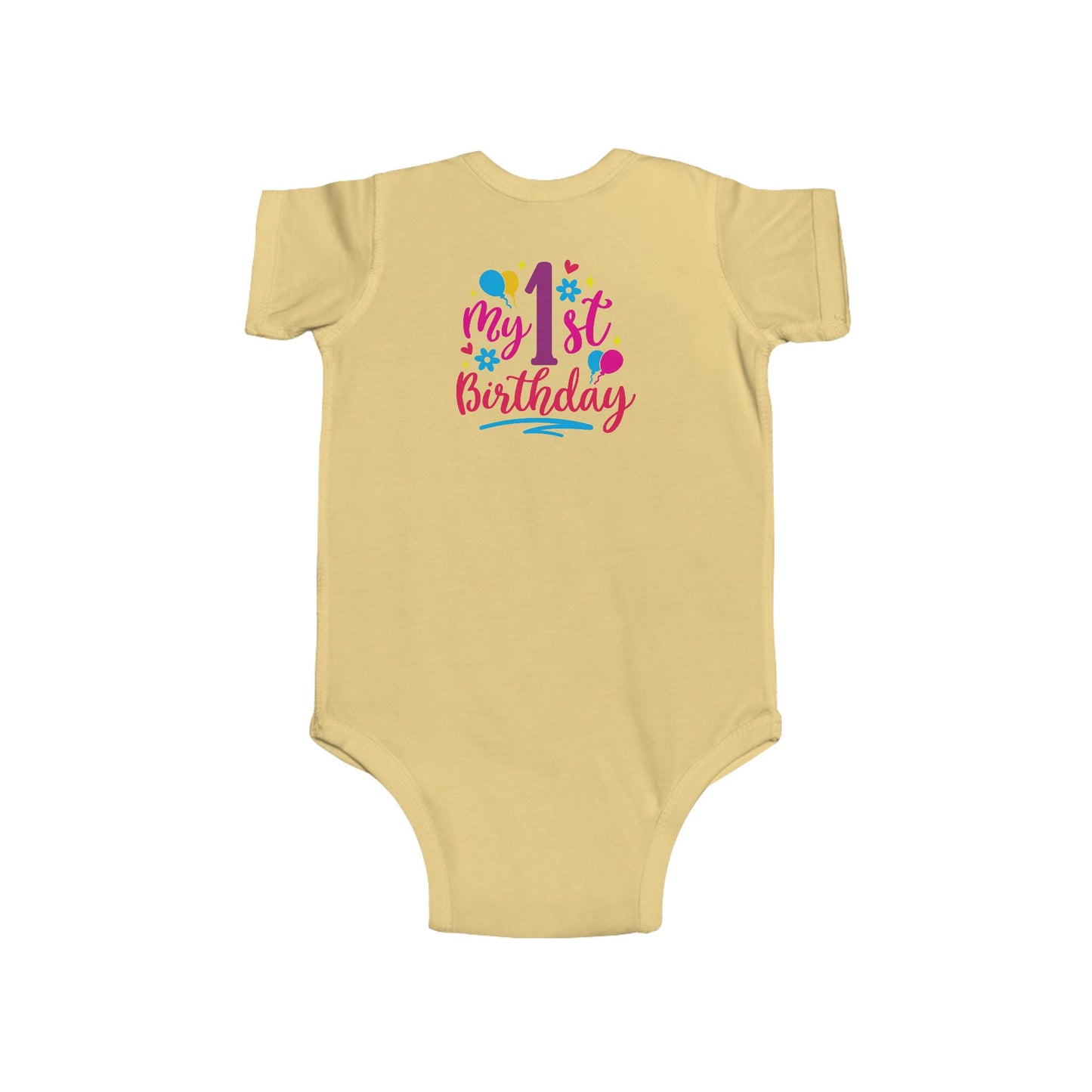 Baby Bodysuit — "My 1st Birthday" Colorful First Birthday Infant Onesie