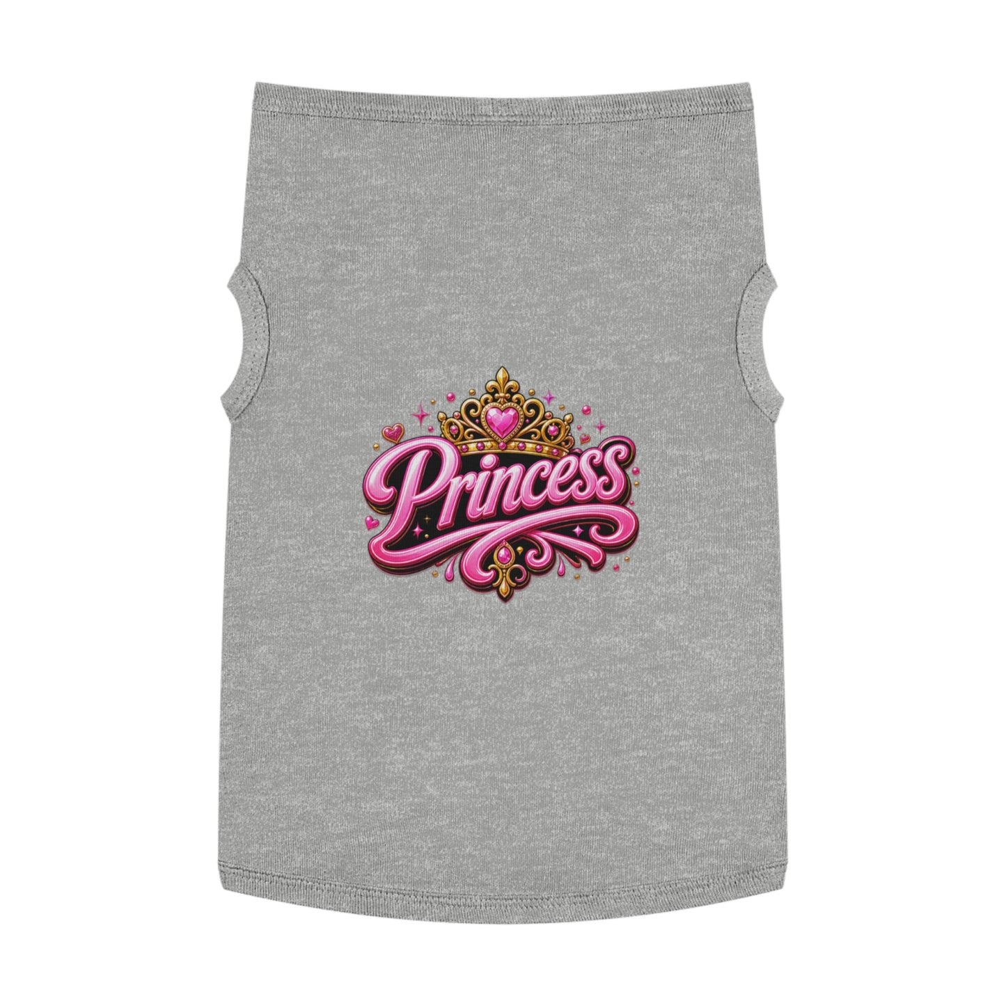 Princess Pet Tank Top - Pink Crown Graphic Dog Shirt, Cute Royal Pet Apparel for Small Dogs & Cats