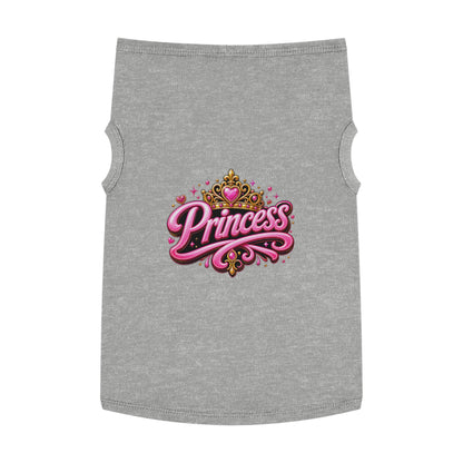 Princess Pet Tank Top - Pink Crown Graphic Dog Shirt, Cute Royal Pet Apparel for Small Dogs & Cats