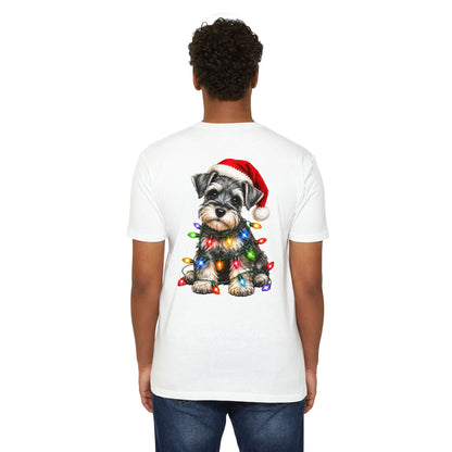 Schnauzer Puppy in Christmas Lights Tee