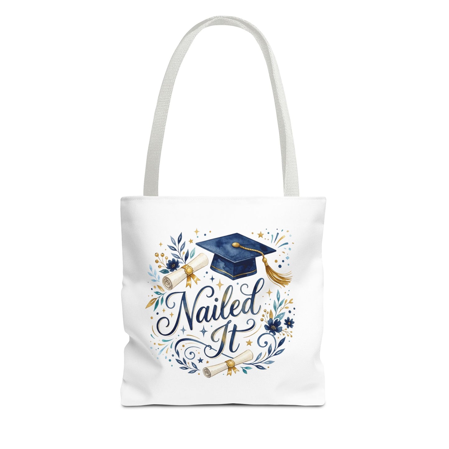 Graduation Tote Bag "Nailed It" – Cap & Diploma Celebration Tote