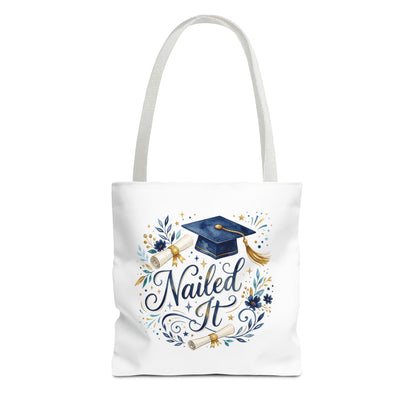 Graduation Tote Bag "Nailed It" – Cap & Diploma Celebration Tote
