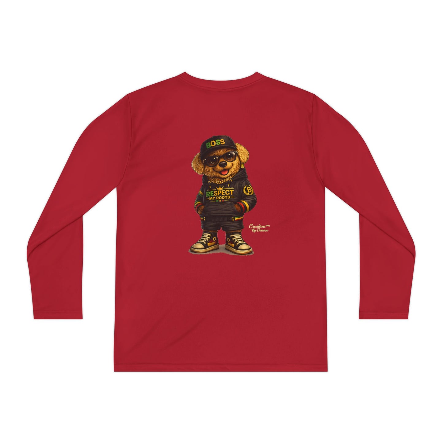 Youth Long Sleeve Tee — Streetwear Bear Graphic, 'Respect' Hip-Hop Kids Shirt