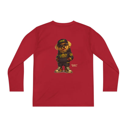 Youth Long Sleeve Tee — Streetwear Bear Graphic, 'Respect' Hip-Hop Kids Shirt