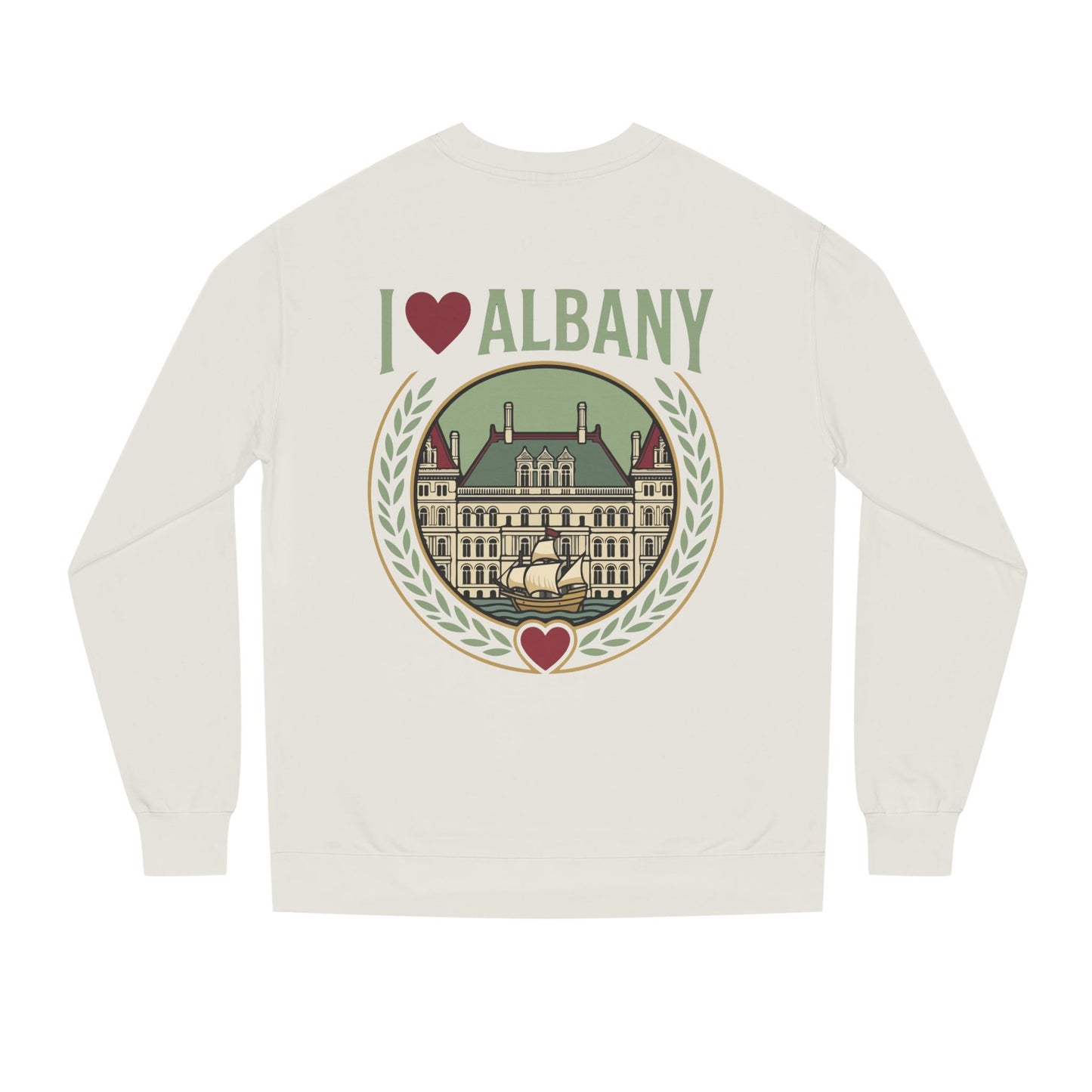 Albany Heart Crewneck Sweatshirt — I  Albany City Landmark Design