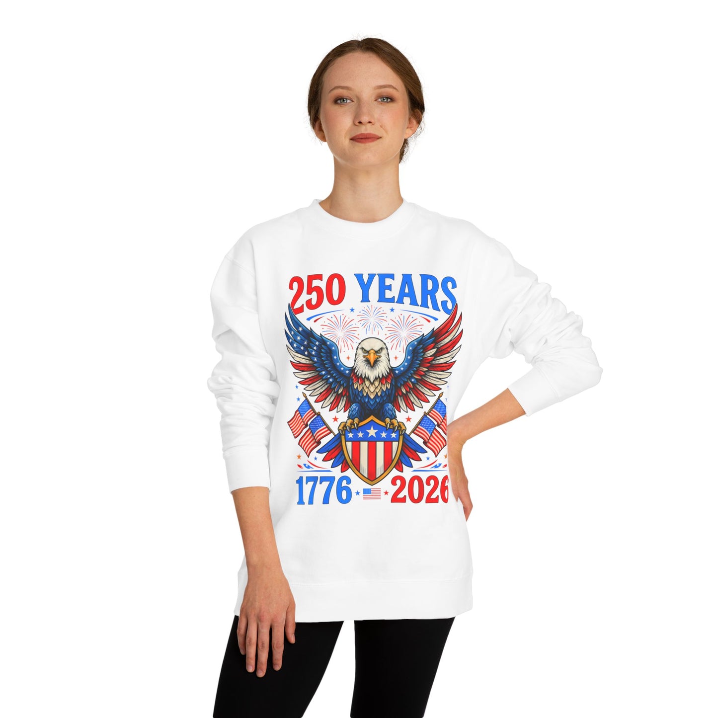 250 Years 1776–2026 Eagle Crewneck Sweatshirt — Patriotic 250th Anniversary