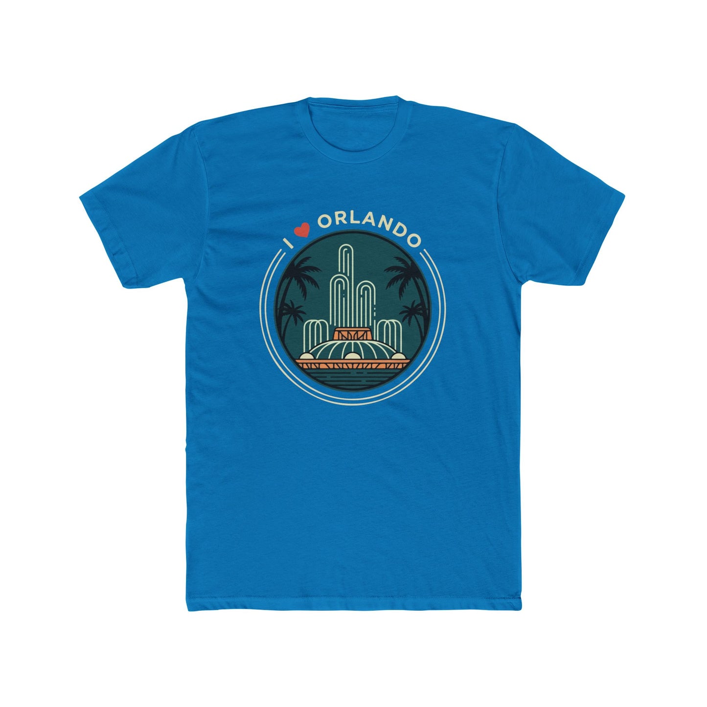 Orlando Fountain Retro Graphic Tee — I  Orlando Travel T‑Shirt