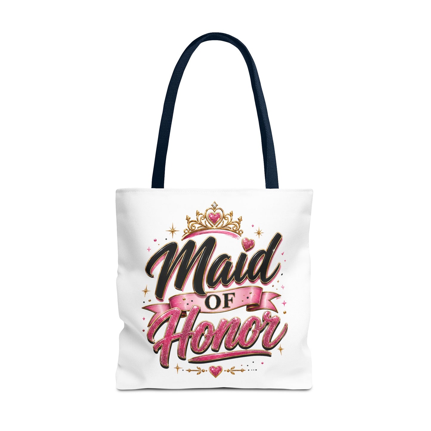 Maid of Honor Tote Bag — Pink Crown Bridal Party Tote for Weddings & Bachelorette