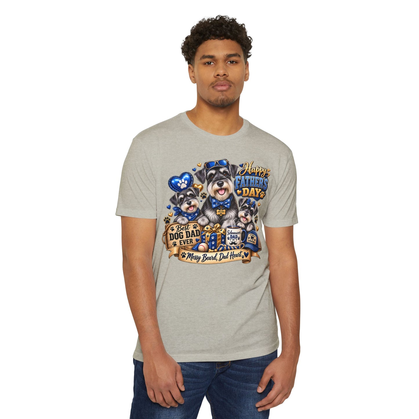 Father's Day Dog Dad T-Shirt – "Best Dog Dad Ever" Paw Print Tee