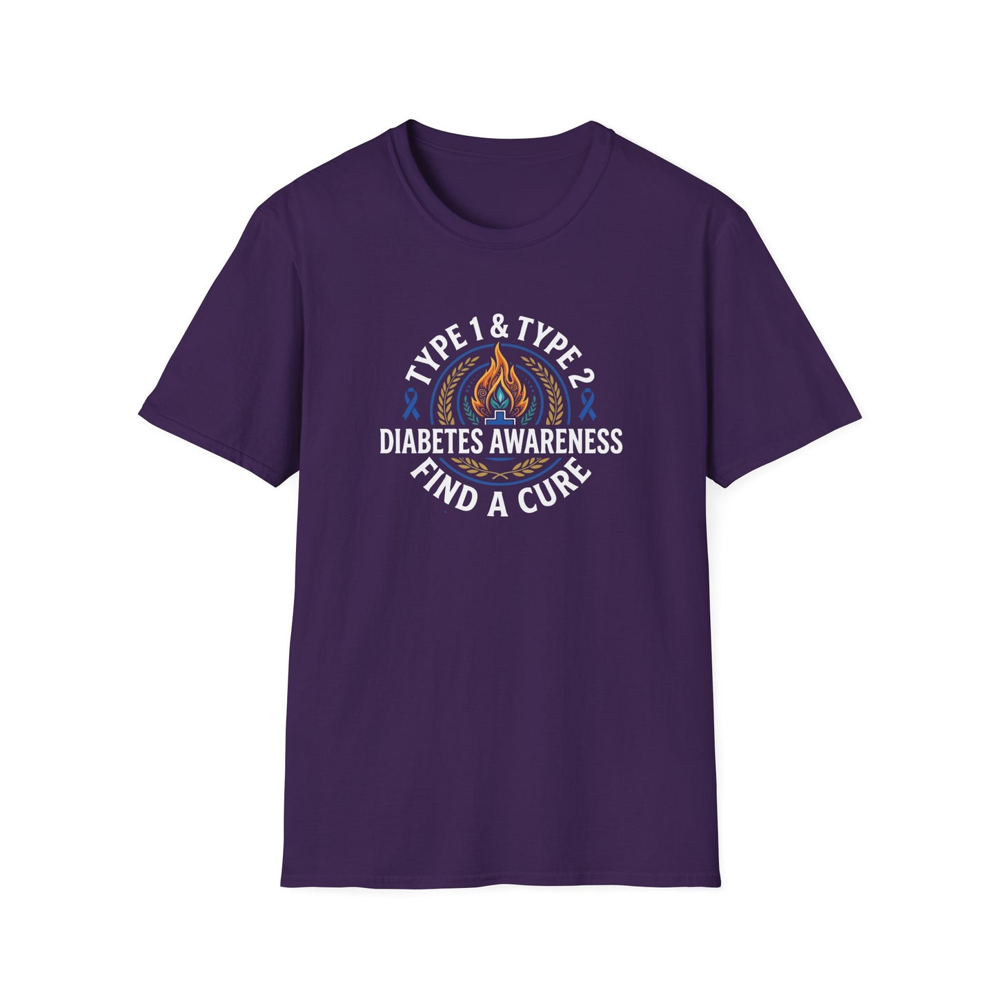 Type 1 & Type 2 Find a Cure Diabetes Awareness T-Shirt