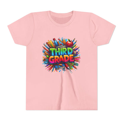 Third Grade Kids' T-Shirt – Colorful School Supplies Back-to-School Tee