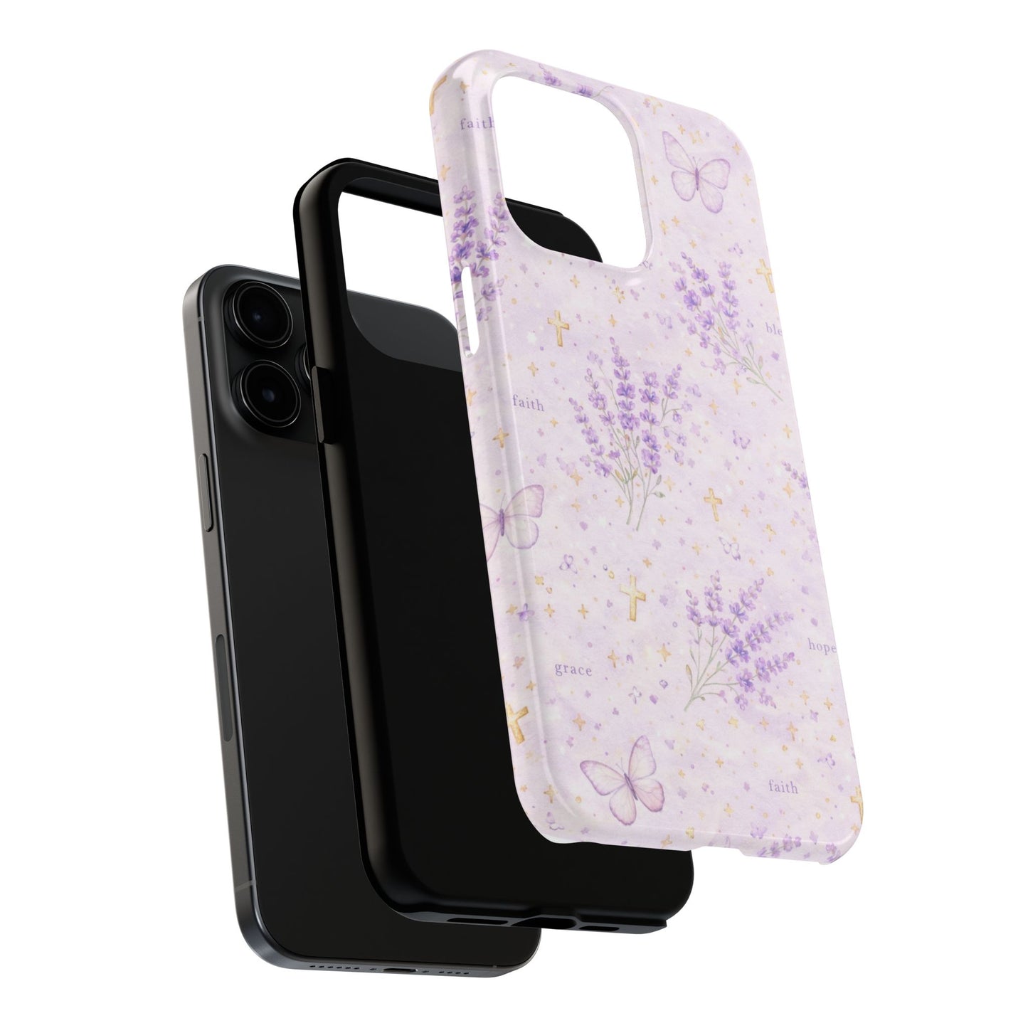 Faith Grace Blessed Phone Case | Christian Floral iPhone Case
