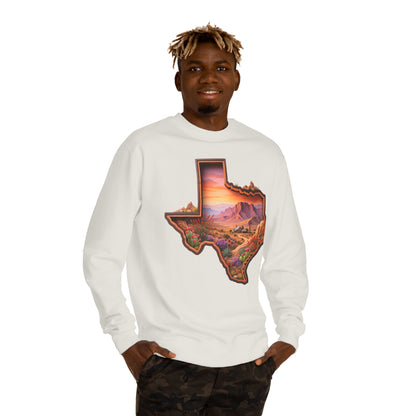 Texas Sunset Crewneck Sweatshirt — Scenic Lone Star State Landscape