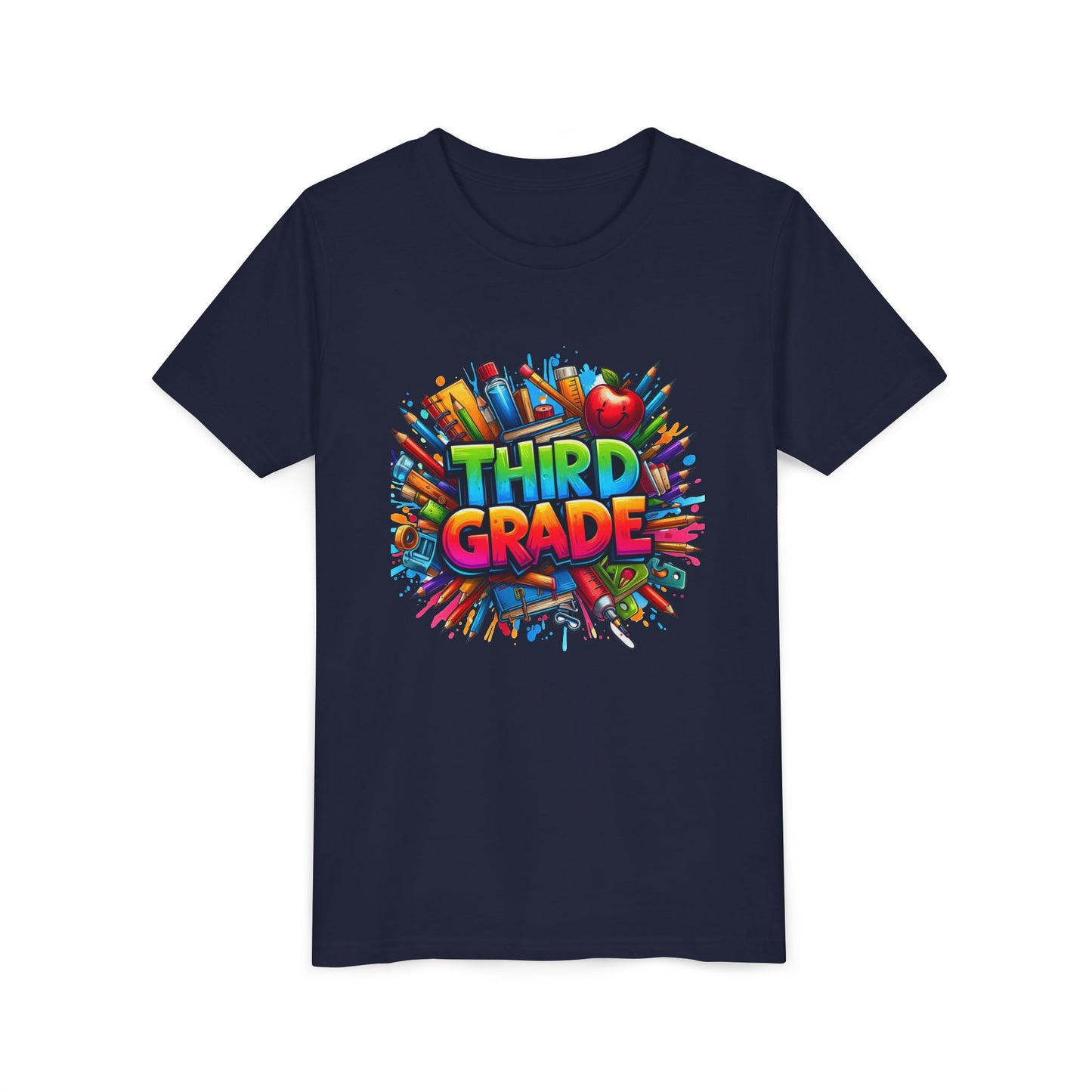 Third Grade Kids' T-Shirt – Colorful School Supplies Back-to-School Tee