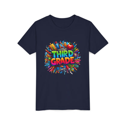 Third Grade Kids' T-Shirt – Colorful School Supplies Back-to-School Tee