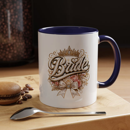 Bride Accent Coffee Mug — Floral Crown Bridal Gift (11/15oz)