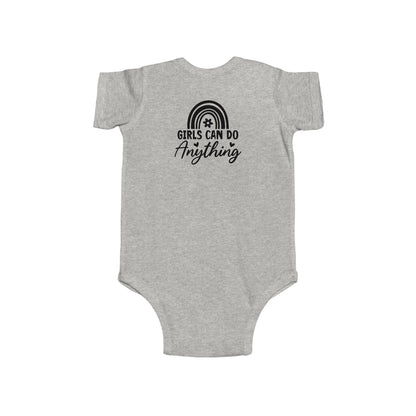 Infant Bodysuit - "Girls Can Do Anything" Rainbow Baby Onesie (Feminist Infant Gift)